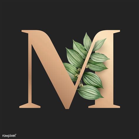Botanical Capital Letter M Vector Premium Image By Aum