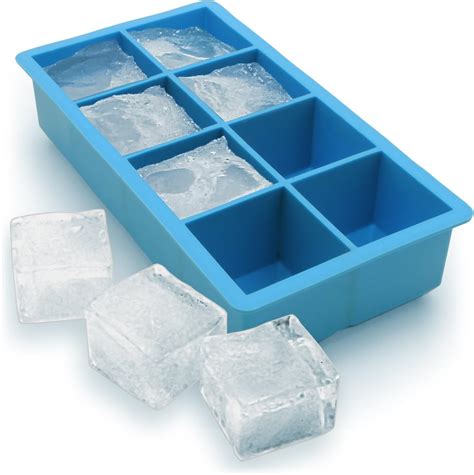 Igadgitz Home Silicone Ice Cube Tray 8 Extra Large Square Food Grade