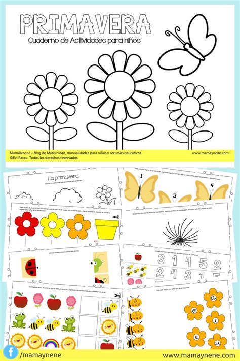 Pon a prueba las habilidades de tu peque con estas divertidas fichas para imprimir para niños en. Primavera: Cuaderno de Actividades para niños | Mamá&nené ...