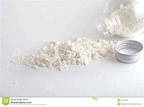 White Powder From Jar Royalty Free Stock Photo Image