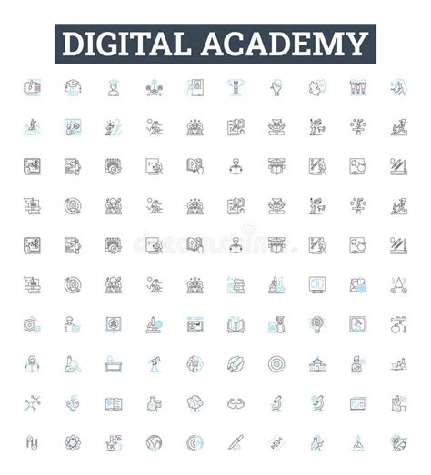 Digital Academy Vector Line Icons Set Digital Academy Online Course