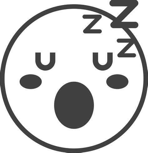 Sleepy Face Emoji Illustration In Minimal Style 17182423 Png