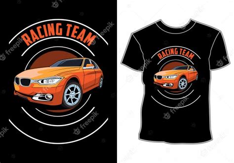 Premium Vector T Shirt Designcar Illustrationracing Team