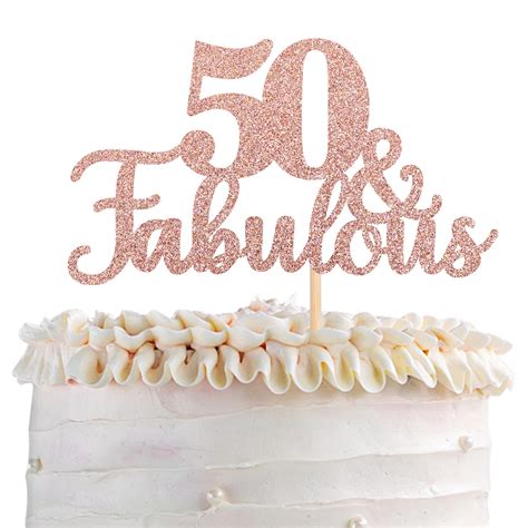 Buy 1 Pcs 50 And Fabulous Cake Topper Glitter Fifty And Fabulous Cake