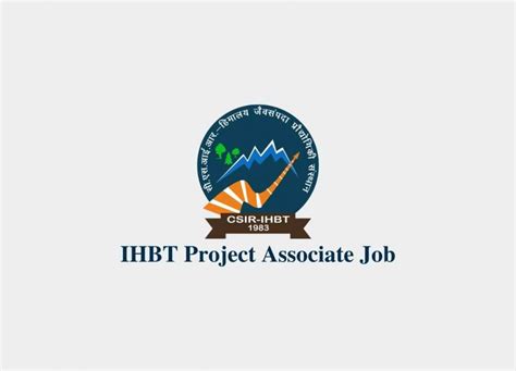 Vacancy For Project Associate At Ihbt Pharmatutor
