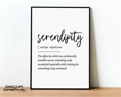 Serendipity Definition Print Serendipity Definition Wall Etsy Polska Serendipity Definition