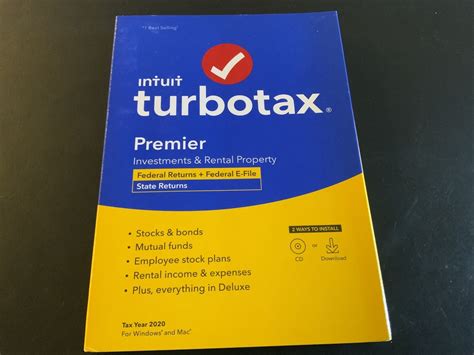 Intuit Turbotax Premier Federal Returns State 2020 Tax Year New In