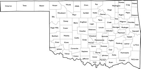 Oklahoma County Map With Names County Map