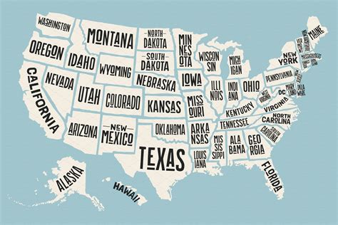 Map Of United States Of America Illustrator Graphics Creative Market
