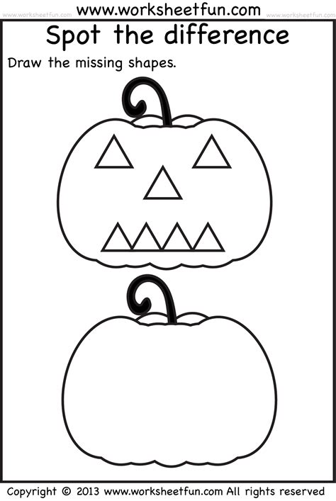 Kindergarten Worksheets / FREE Printable Worksheets | Halloween worksheets, Halloween worksheets ...
