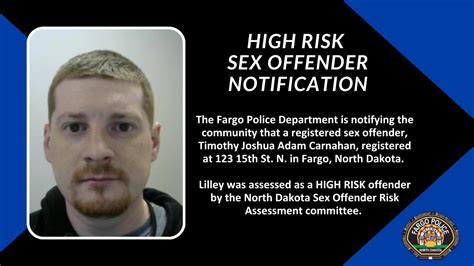Fargo Police Department Issues High Risk Sex Offender Notification Am 1100 The Flag Wzfg