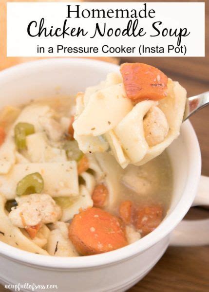 This quick and easy homemade classic chicken noodle soup recipe is delicious and can be made on the stove or in the instant pot. Chicken Noodle Soup in Pressure Cooker | Recipe | Instant pot recipes, Pot recipes, Power ...