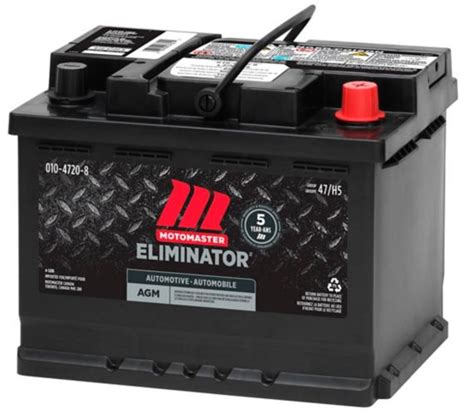 Motomaster Eliminator Agm Group Size 47 H5l2 Battery 600 Cca