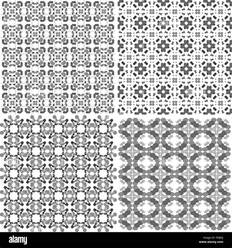 Set Of Black And White Geometric Seamless Patterns Stock Photo Alamy