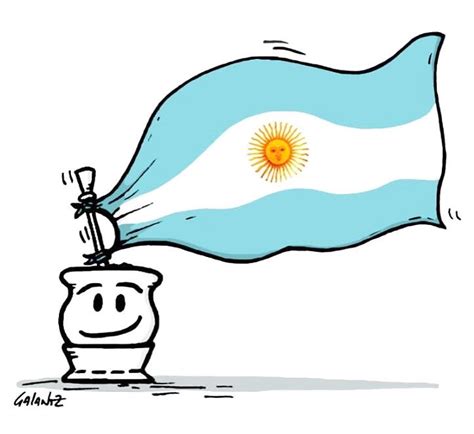 Bandera Argentina Dibujo Pinceles Bandera Pintada Estilo Dibujado A