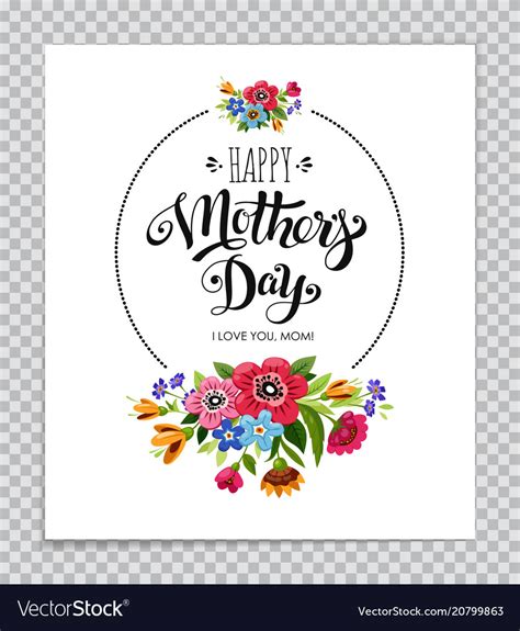 Download Happy mothers day card on transparent background Vector Image