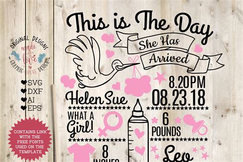 Baby Girl Birth Announcement Clipart 10 Free Cliparts Download Images