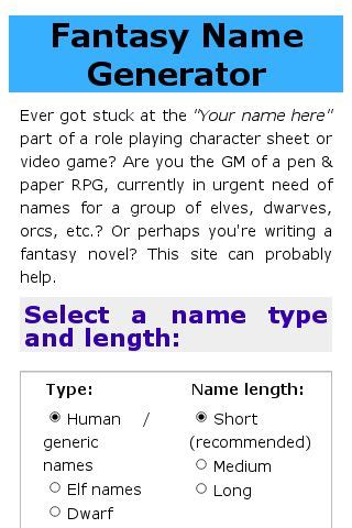 Fantasy Name Generator Blog