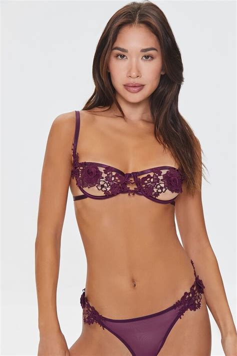 Forever 21 Floral Lace Bra And Panty Lingerie Set Shopstyle