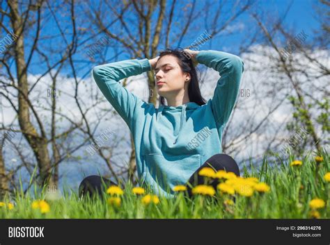 Girl Hoodie Sitting On Image And Photo Free Trial Bigstock
