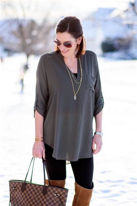 Casual Outfit Formula Leggings Tunic Tall Boots