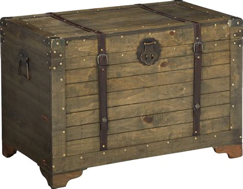 Vintiquewise Qi003414l Old Fashioned Large Natural Wood Storage Trunk