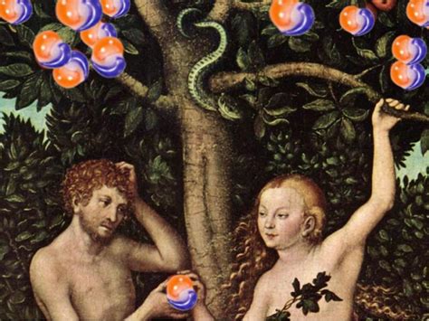 Painting Of Adam And Eve Tempted To Eat The Forbidden Fruit Colourized R