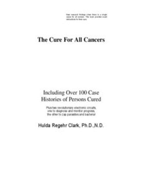 The Cure For All Cancers One Light Pdf Pdf Room