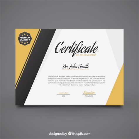 Free Vector Certificate Of Achievement With Golden Details