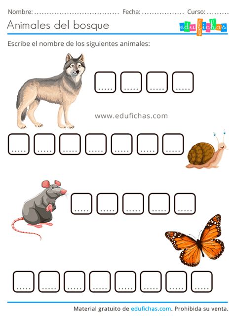 Animales Del Bosque Para Niños Fichas Juego Gratis En Pdf