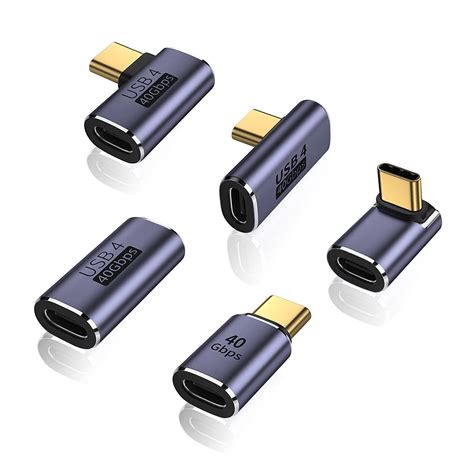 Buy Areme 5 Pack Usb C Adapter Upanddown Middle Bend And Side Bend 90