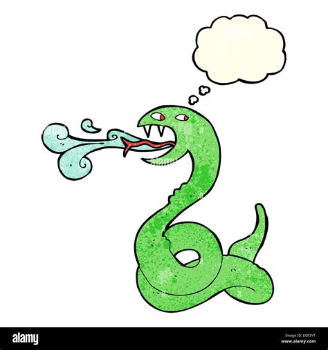 Cartoon Hissing Snake With Thought Bubble Stock Vector Image And Art Alamy