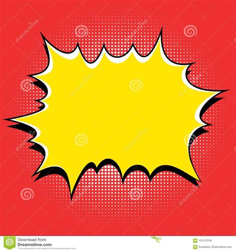 Comic Book Style Yellow Burst On Red Background Stock Vector