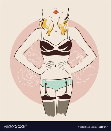 Beautiful Woman Wearing Sexy Lingerie Royalty Free Vector
