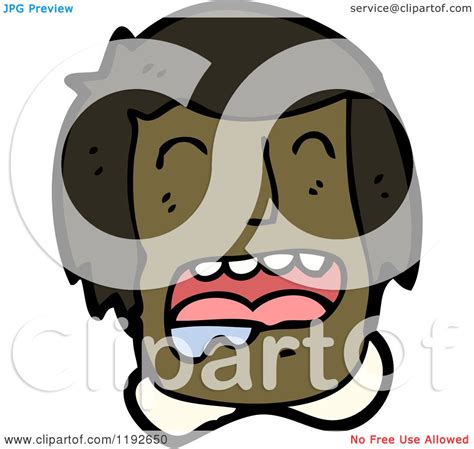 Cartoon Of A Crying African American Boys Head Royalty Free Vector Illustration By
