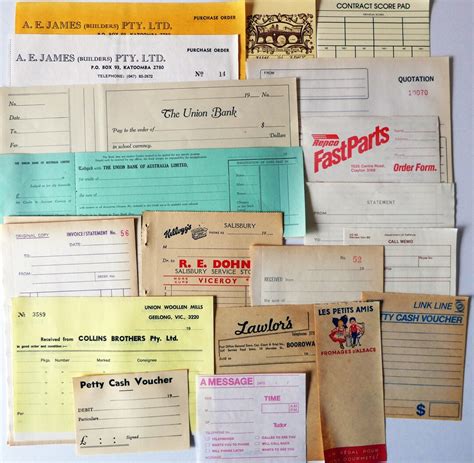 Vintage Receipts And Invoices Pack Vintage Ephemera Paper Etsy Australia