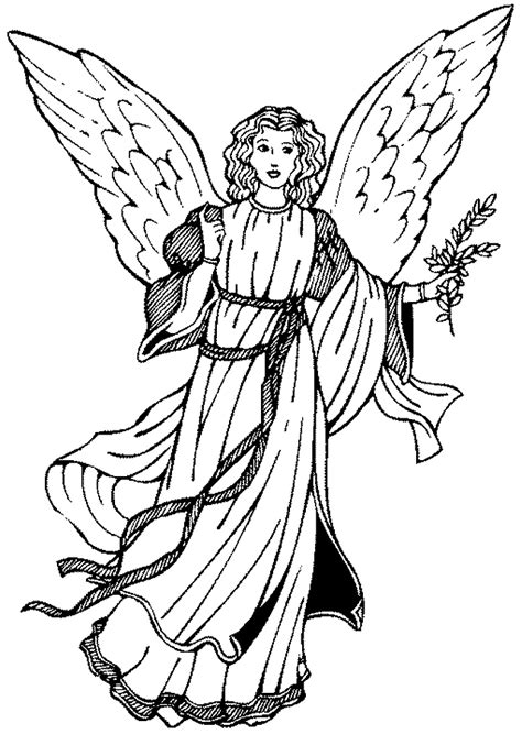 They may have a human body with large, powerful wings. Kids-n-fun.com | 16 coloring pages of Angels
