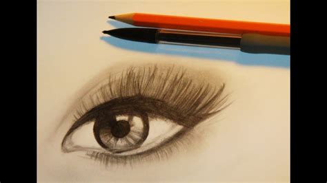 How To Draw A Realistic Eye With Makeup Youtube