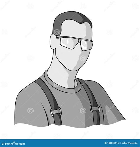 Man Single Icon In Monochrome Styleman Vector Symbol Stock