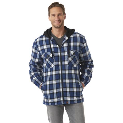Northwest Territory Mens Big And Tall Hooded Flannel Shirt Jacket Plaid