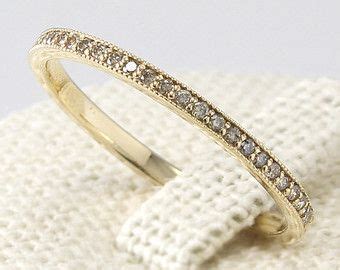 Thin Diamond Eternity Band K Solid Gold Champagne Diamond Ring
