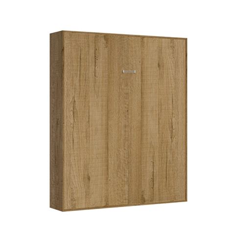 Kentaro Oak Foldaway Double Bed 160x190cm Wall Cupboard Wood