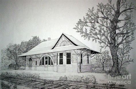 Railroad Depot Drawing By Richard Hall