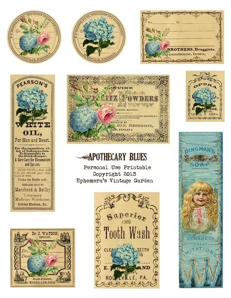 Ephemeras Vintage Garden Free Printable Apothecary Labels With