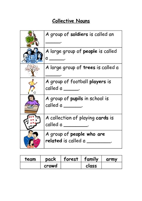 Collective Nouns 2 Worksheet For 2nd 4th Grade Lesson Collective