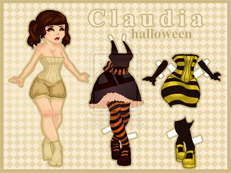 Claudia Halloween Paper Doll By Imavo On Deviantart Paper Art Paper