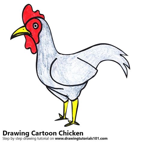 How To Draw A Cartoon Chicken Cartoon Animals Step By Step