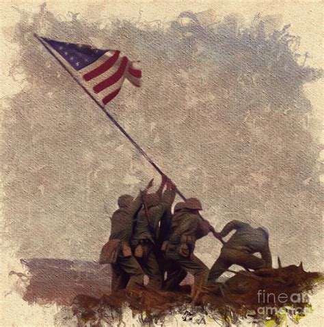Iwo Jima Flag Raising Painting At Explore