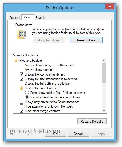 How To Show Hidden Files And Folders In Windows 8