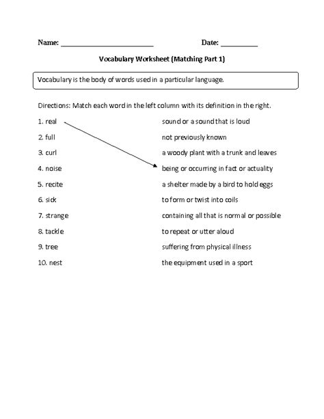 19 Esl Vocabulary Worksheets For Beginners